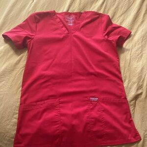 Red scrub top!